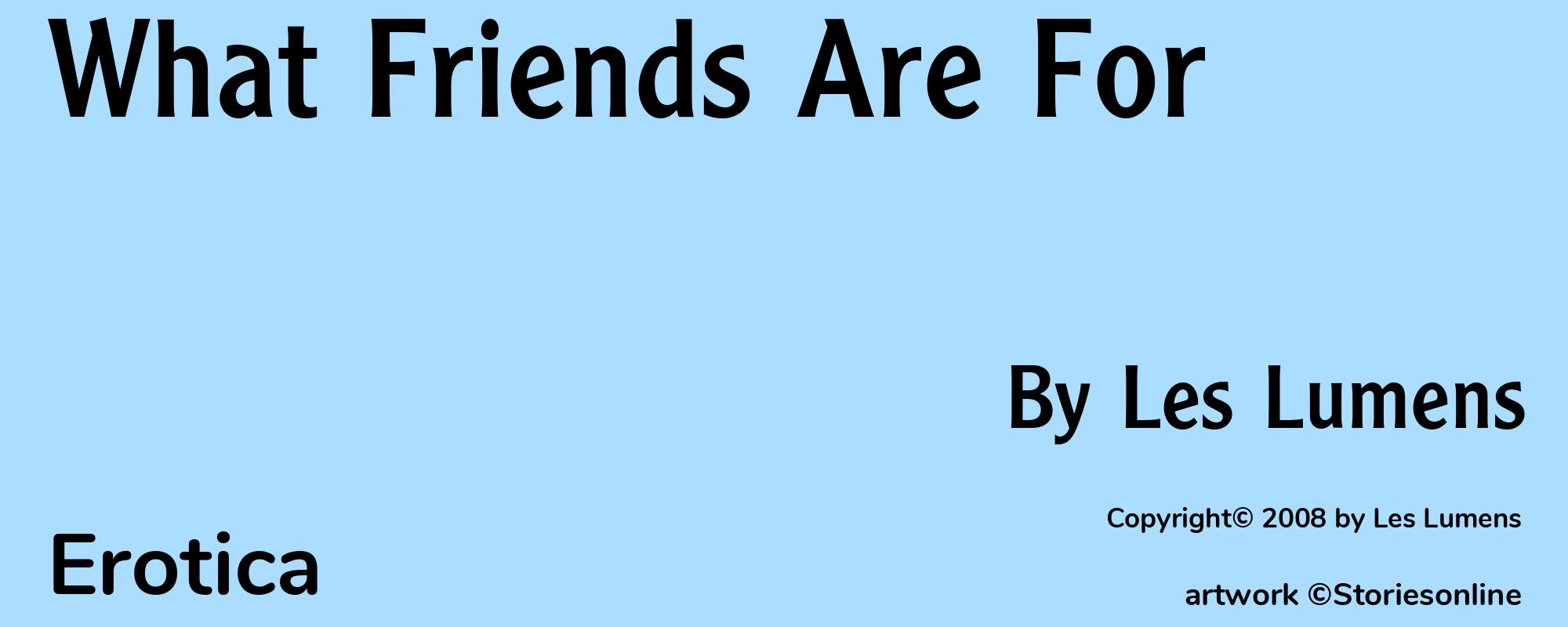 What Friends Are For - Cover
